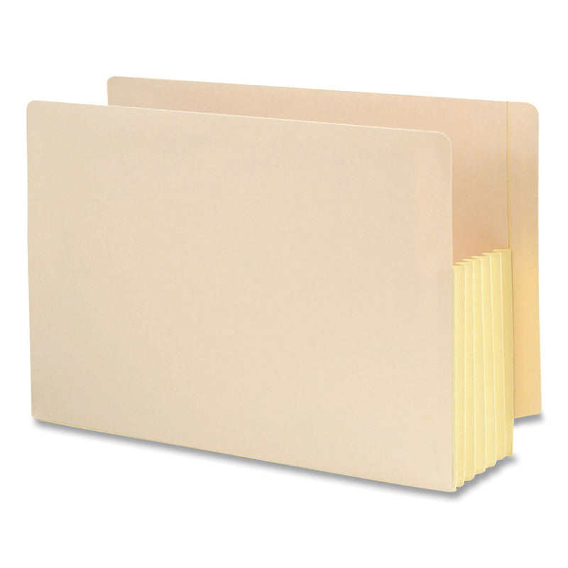 Smead Manila End Tab File Pockets with Tyvek-Lined Gussets, 5.25" Expansion, Legal Size, Manila, 10/Box