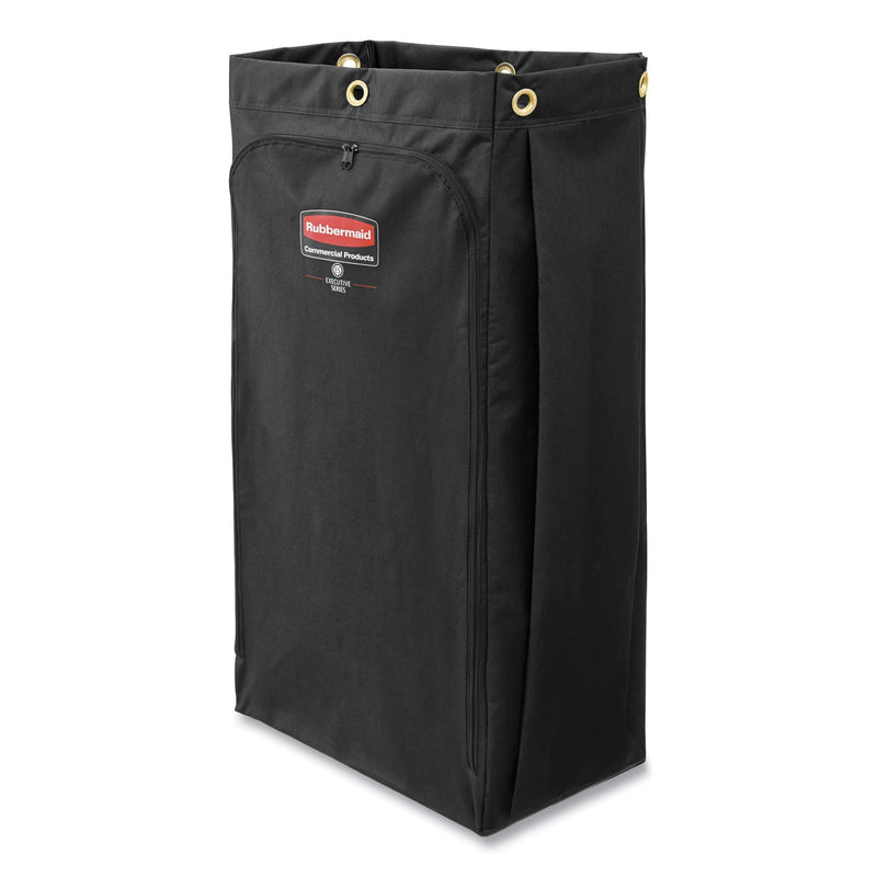 Rubbermaid Fabric Cleaning Cart Bag, 26 gal, 17.5" x 33", Black