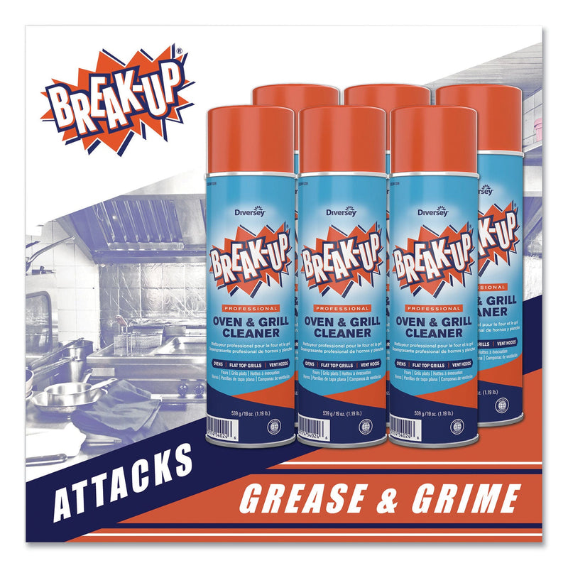 BREAK-UP Oven And Grill Cleaner, Ready to Use, 19 oz Aerosol Spray 6/Carton