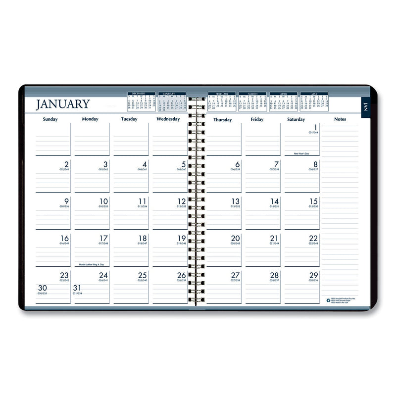 House of Doolittle Recycled Monthly Weekly 7 Day Planner, 8.75 x 6.88, Black Cover, 12-Month (Jan to Dec): 2023