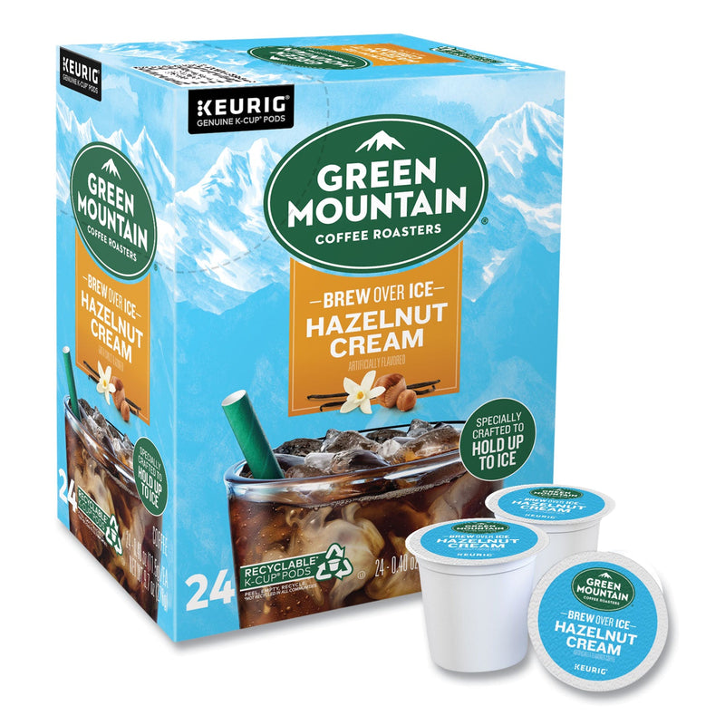 Green Mountain Coffee Hazelnut Cream Brew Over Ice Coffee K-Cups, 24/Box