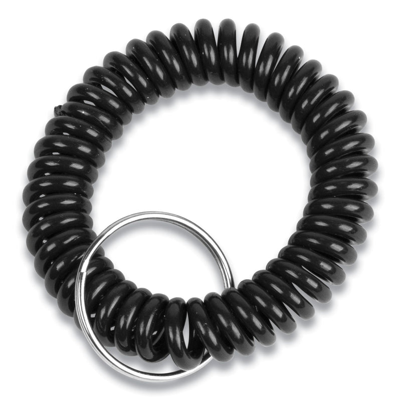 CONTROLTEK Wrist Key Coil Key Organizers, Black, 12/Pack