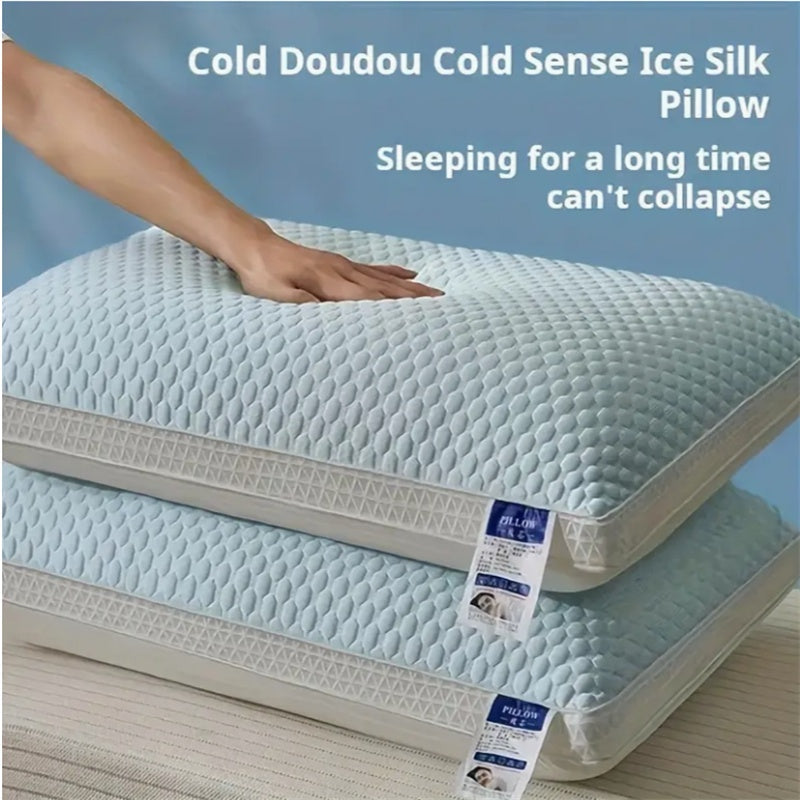 Cooling Breathable Tofu Pillow – 3D Ice-Silk Ventilated Support