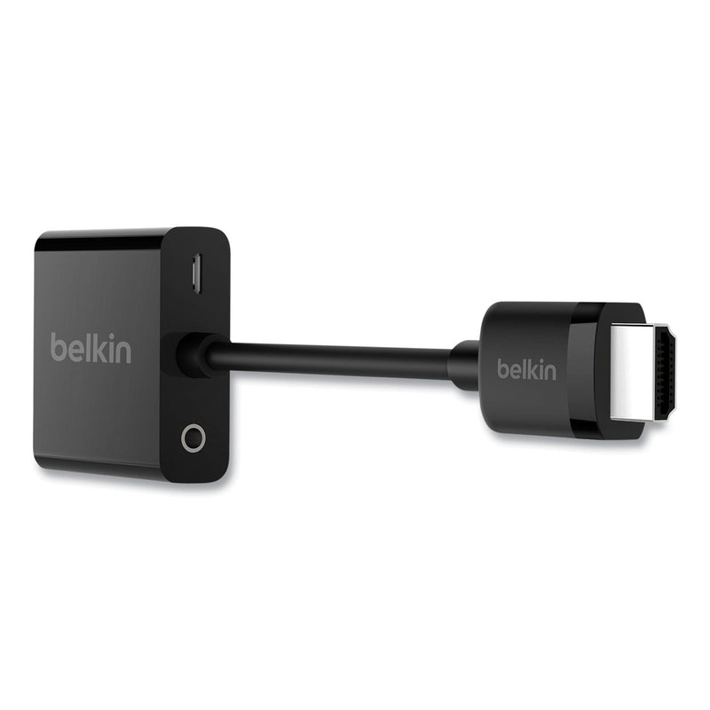 Belkin HDMI to VGA Adapter with Micro-USB Power, 9.8", Black