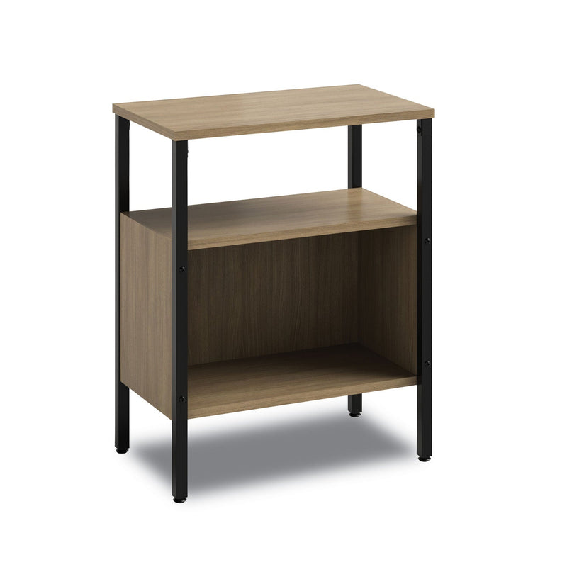 Safco Simple Storage, Two-Shelf, 23.5w x 14d x 29.6h, Walnut