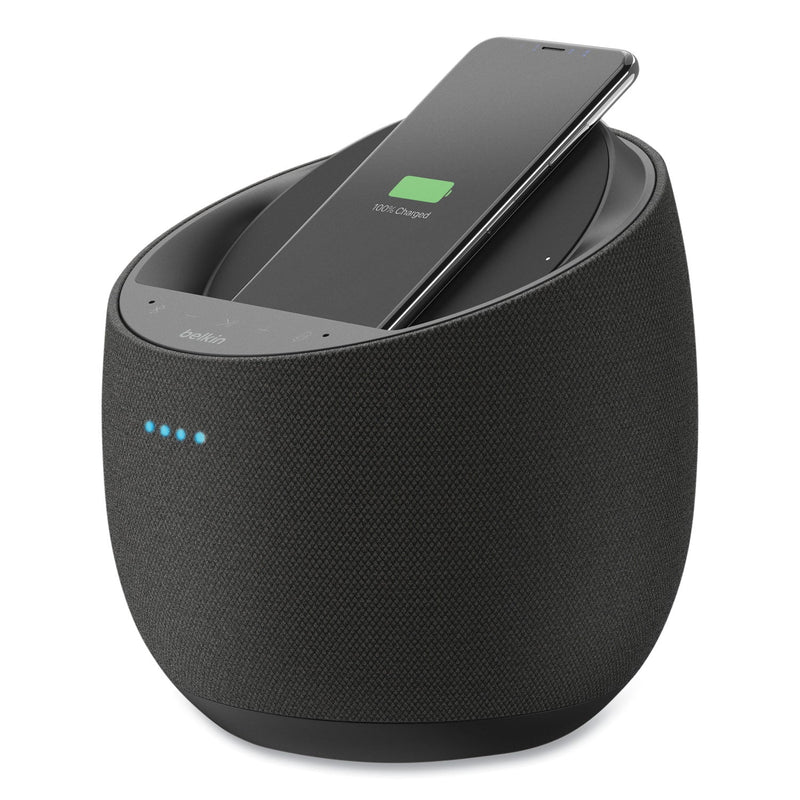 Belkin SoundForm Elite Hi-Fi Smart Speaker Plus Wireless Charger, Black
