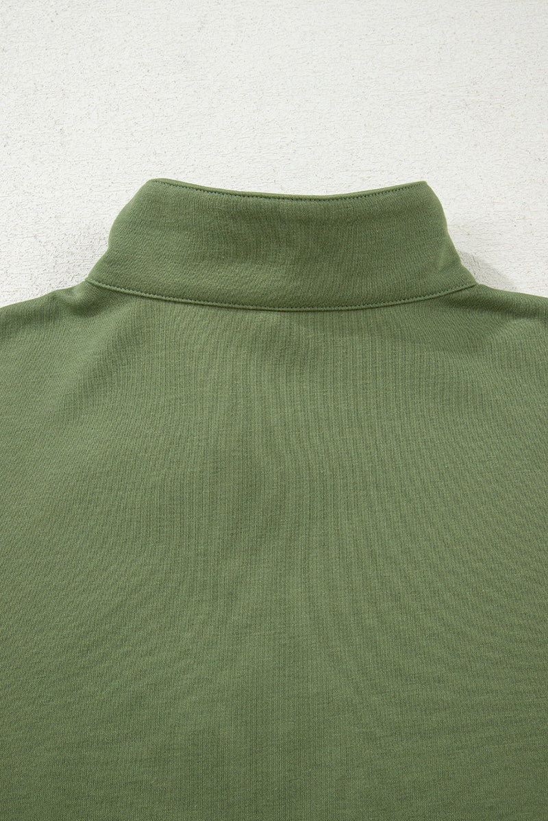 Felitina Patchwork Zip Collar Pullover