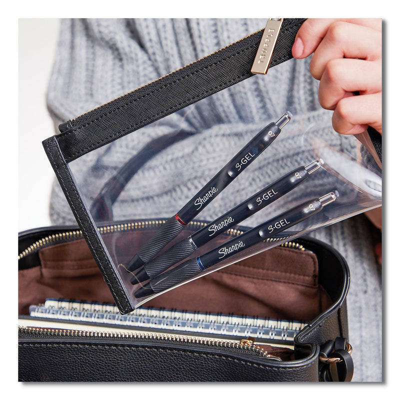 Sharpie S-Gel High-Performance Gel Pen, Retractable, Bold 1 mm, Black Ink, Black Barrel, Dozen