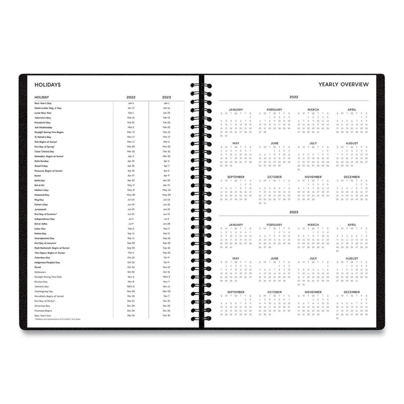 Blue Sky Aligned Monthly Planner with Contacts Page and Extra Notes Pages, 8.63 x 5.88, Black Cover, 12-Month (Jan to Dec): 2023