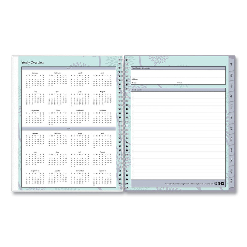 Blue Sky Rue Du Flore Weekly/Monthly Planner, Rue Du Flore Artwork, 11 x 8.5, Jade/Lavender Cover, 12-Month (Jan to Dec): 2023