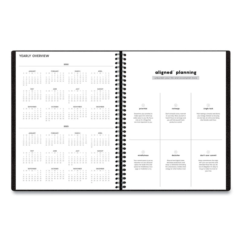 Blue Sky Aligned Weekly Appointment Planner, 11 x 8.25, Black Cover, 12-Month (Jan to Dec): 2023