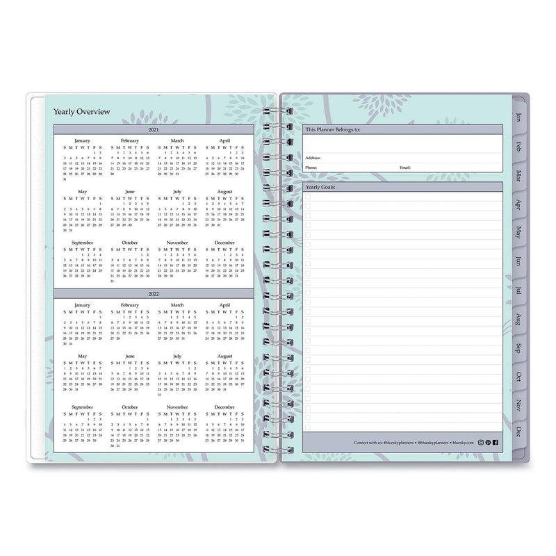 Blue Sky Rue Du Flore Weekly/Monthly Planner, Rue Du Flore Artwork, 8 x 5, Jade/Lavender Cover, 12-Month (Jan to Dec): 2023