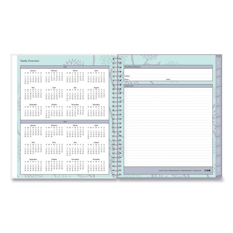 Blue Sky Rue Du Flore Monthly Planner, Rue Du Flore Artwork, 10 x 8, Jade/Lavender Cover, 12-Month (Jan to Dec): 2023