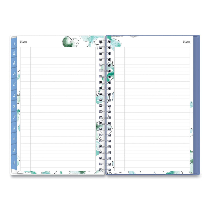 Blue Sky Lindley Weekly/Monthly Planner, Lindley Floral Artwork, 8 x 5, White/Blue/Green Cover, 12-Month (Jan to Dec): 2023