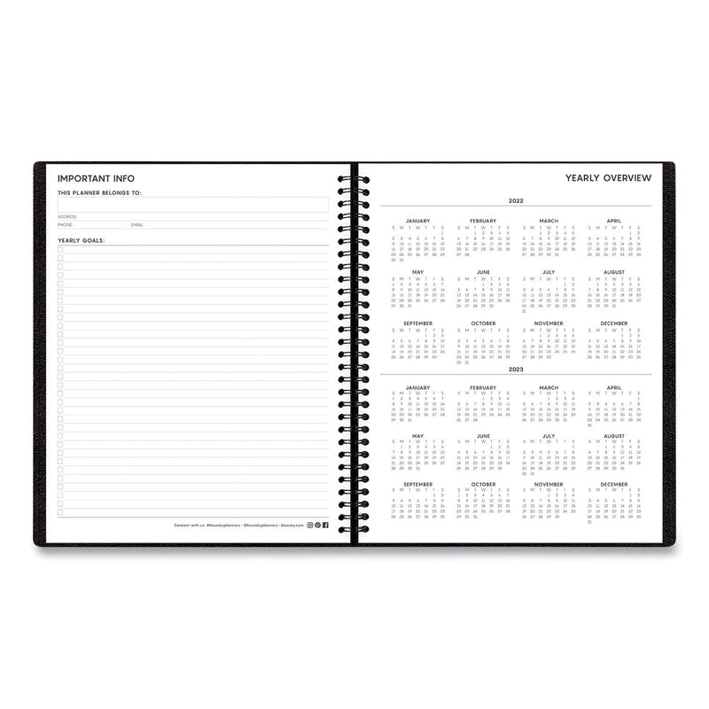 Blue Sky Aligned Weekly/Monthly Notes Planner, 8.75 x 7, Black Cover, 12-Month (Jan to Dec): 2023