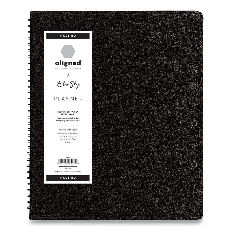 Blue Sky Aligned Monthly Planner with Built-In Pocket Page, 11 x 9, Black Cover, 12-Month (Jan to Dec): 2023