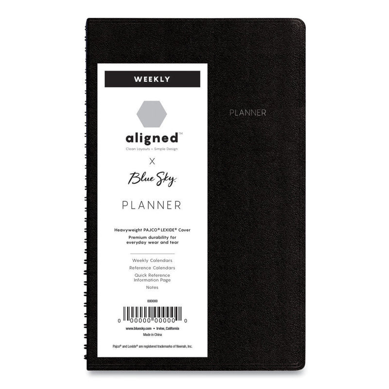 Blue Sky Aligned Weekly Contacts Planner, 6 x 3.5, Black Cover, 12-Month (Jan to Dec): 2023
