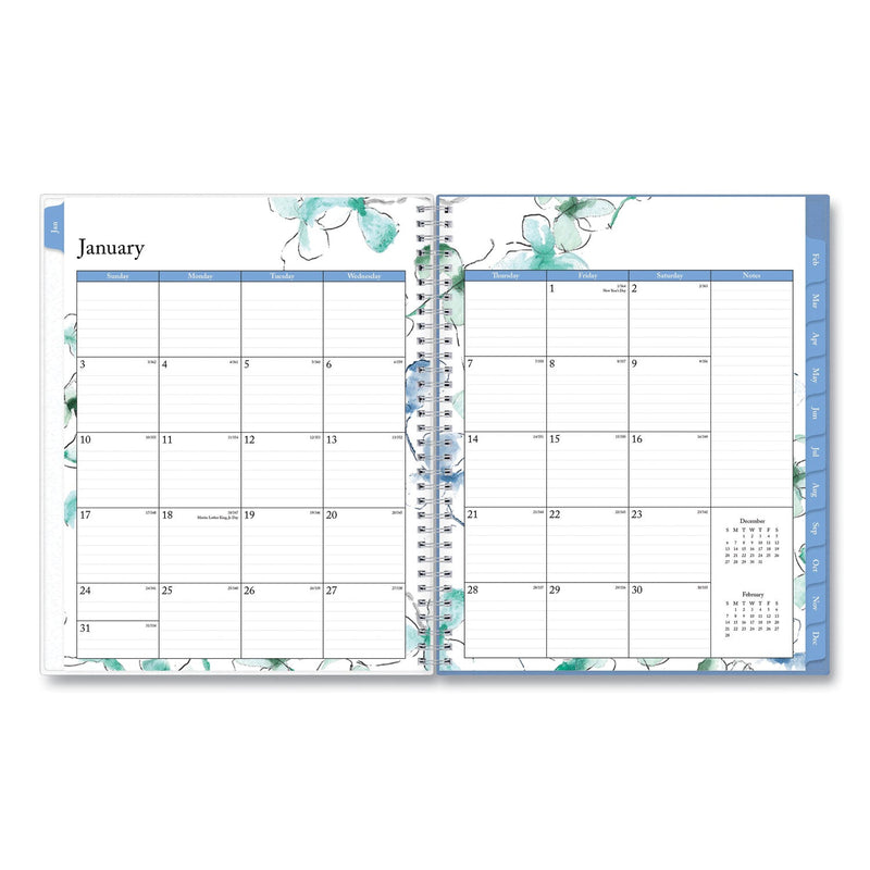 Blue Sky Lindley Weekly/Monthly Planner, Lindley Floral Artwork, 11 x 8.5, White/Blue/Green Cover, 12-Month (Jan to Dec): 2023