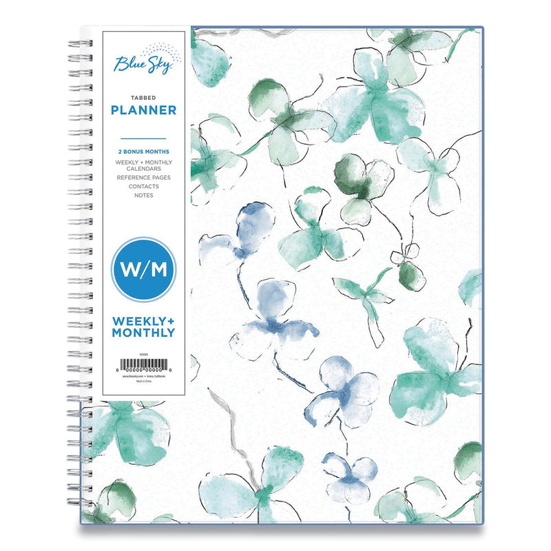 Blue Sky Lindley Weekly/Monthly Planner, Lindley Floral Artwork, 11 x 8.5, White/Blue/Green Cover, 12-Month (Jan to Dec): 2023