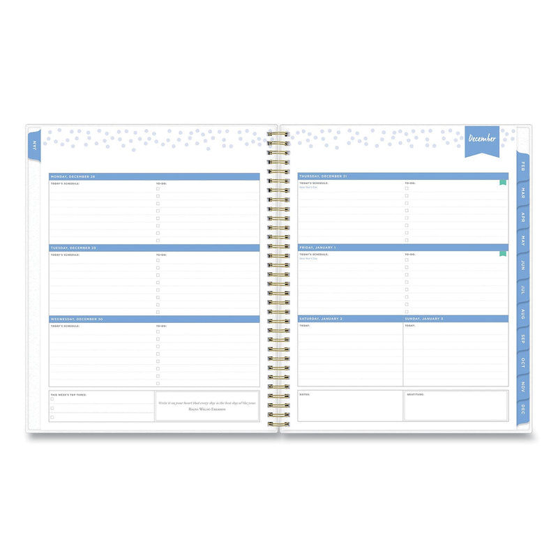 Blue Sky Day Designer Tile Weekly/Monthly Planner, Tile Artwork, 11 x 8.5, Blue/White Cover, 12-Month (Jan to Dec): 2023