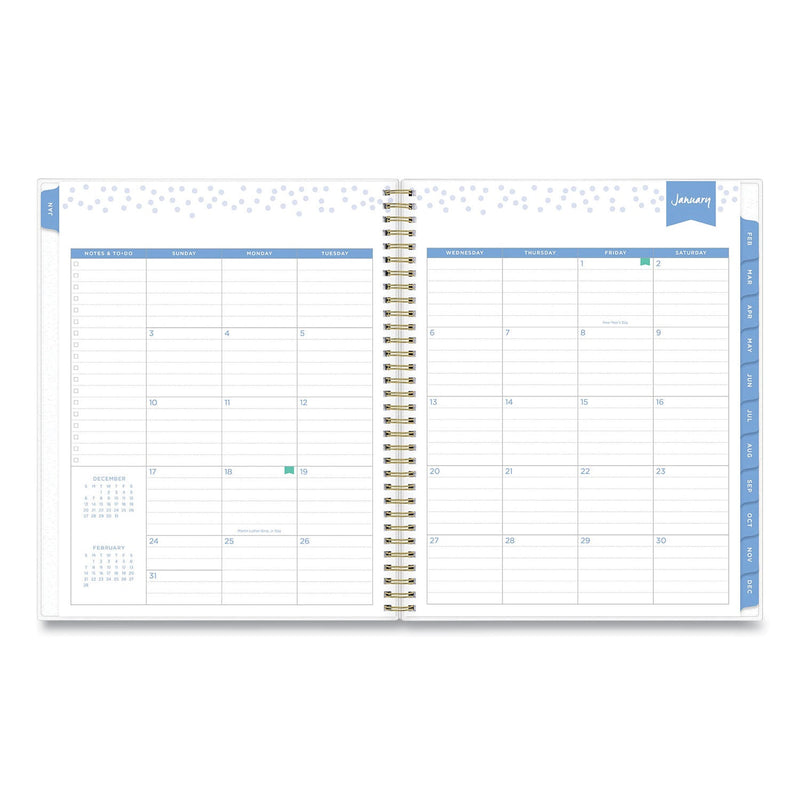 Blue Sky Day Designer Tile Weekly/Monthly Planner, Tile Artwork, 11 x 8.5, Blue/White Cover, 12-Month (Jan to Dec): 2023