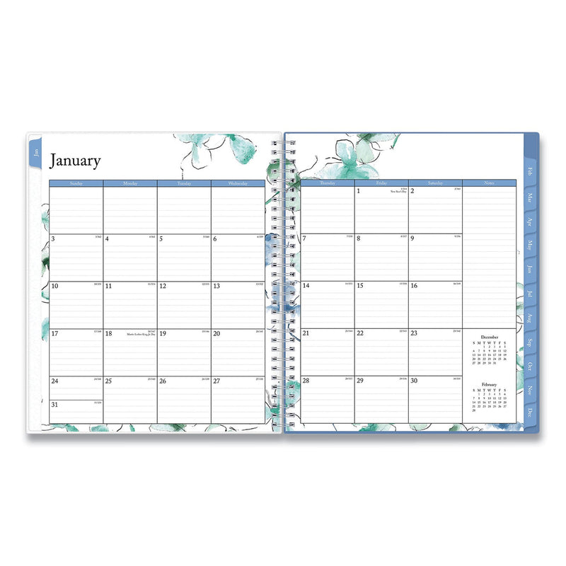 Blue Sky Lindley Monthly Planner, Lindley Floral Artwork, 10 x 8, White/Blue/Green Cover, 12-Month (Jan to Dec): 2023