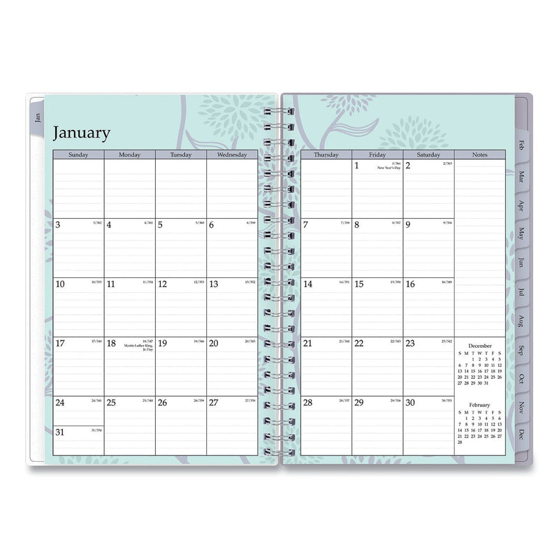 Blue Sky Rue Du Flore Weekly/Monthly Planner, Rue Du Flore Artwork, 8 x 5, Jade/Lavender Cover, 12-Month (Jan to Dec): 2023