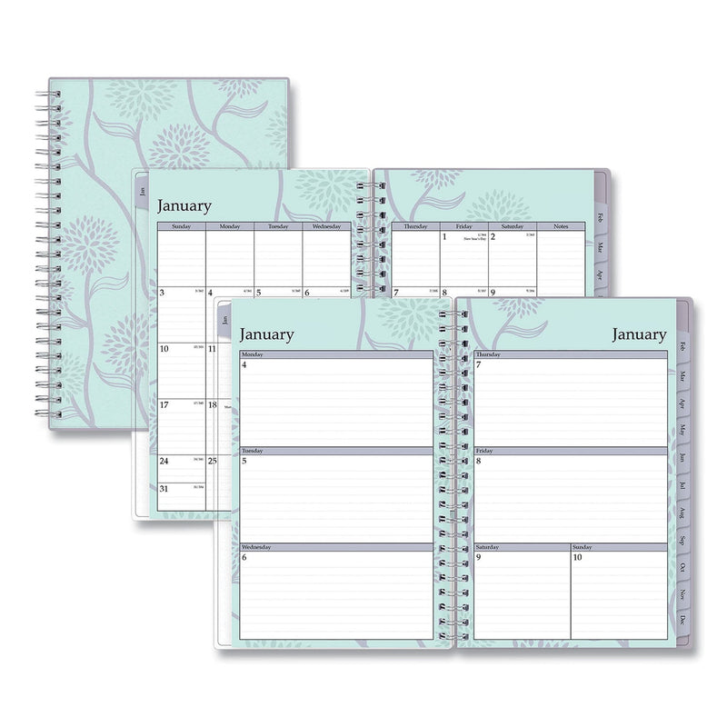 Blue Sky Rue Du Flore Weekly/Monthly Planner, Rue Du Flore Artwork, 8 x 5, Jade/Lavender Cover, 12-Month (Jan to Dec): 2023