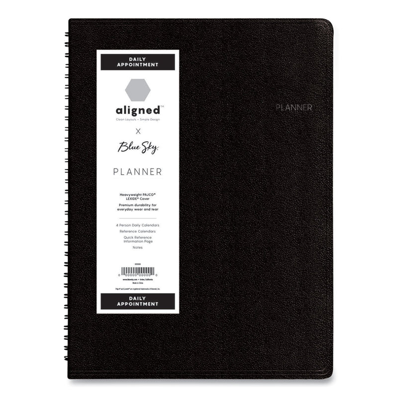 Blue Sky Aligned Daily Four-Person Appointment Planner, 11 x 8, Black Cover, 12-Month (Jan to Dec): 2023