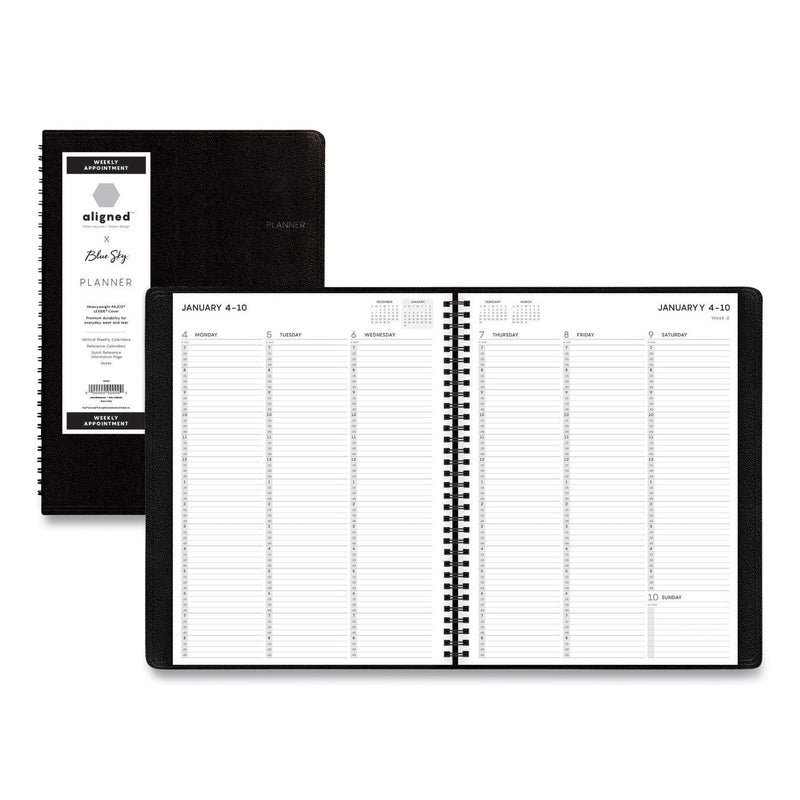 Blue Sky Aligned Weekly Appointment Planner, 11 x 8.25, Black Cover, 12-Month (Jan to Dec): 2023