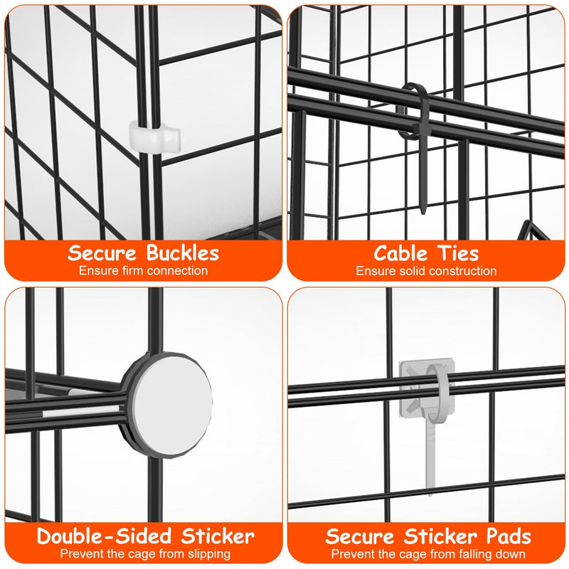 2Tier Cat Cage Playpen Indoor Pet Enclosures Kitten Kennel House Detachable Cat Crate with Climbing Ladder 2 Doors for 1-2 Cats for Ferret Squirrel Sm