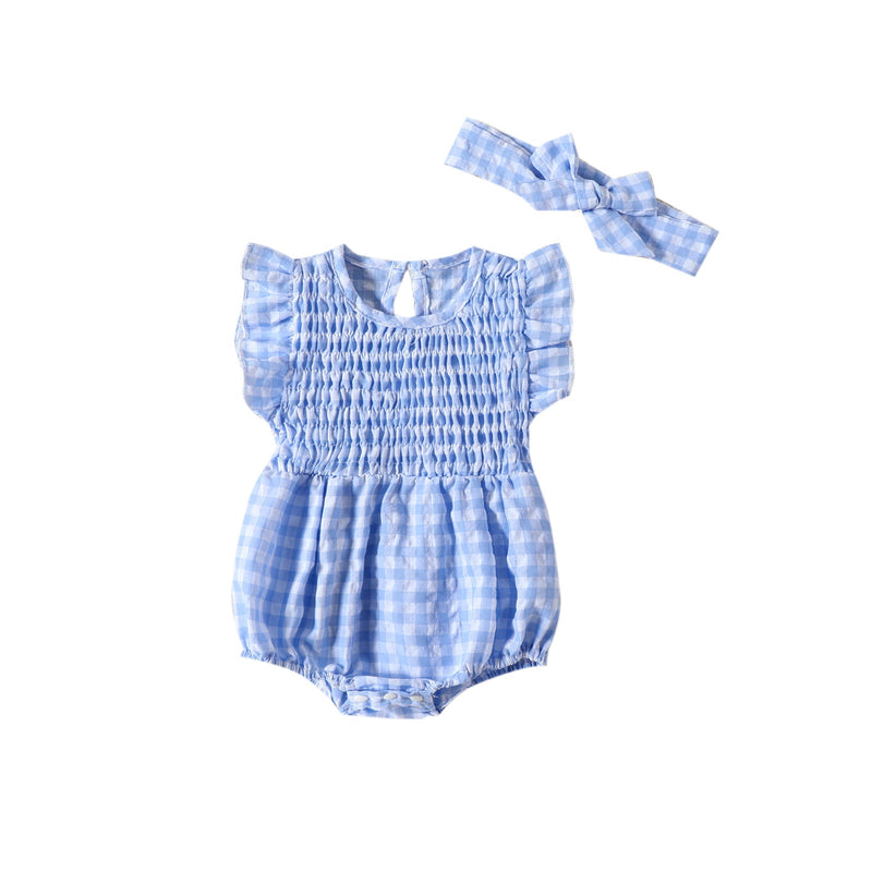 Baby Girl Solid Color Baby Sleeveless Triangle Rompers Romper