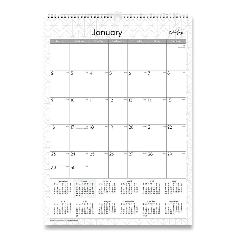 Blue Sky Enterprise Wall Calendar, Enterprise Geometric Artwork, 12 x 17, White/Gray Sheets, 12-Month (Jan to Dec): 2023