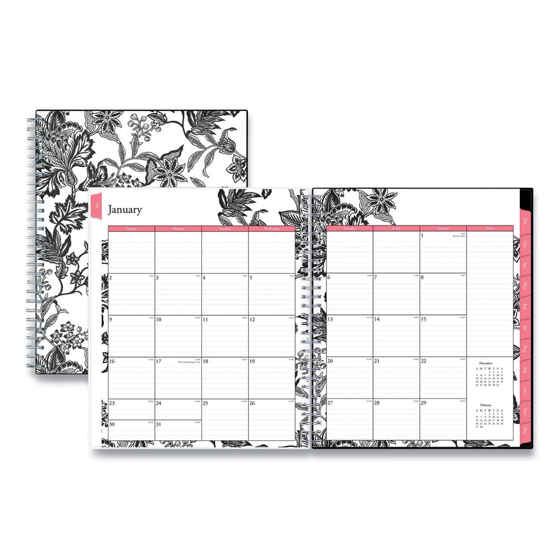 Blue Sky Analeis Monthly Planner, Analeis Floral Artwork, 10 x 8, White/Black/Coral Cover, 12-Month (Jan to Dec): 2023