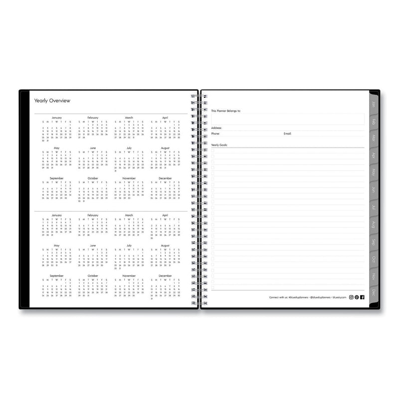Blue Sky Enterprise Weekly/Monthly Planner, Enterprise Formatting, 11 x 8.5, Black Cover, 12-Month (Jan to Dec): 2023
