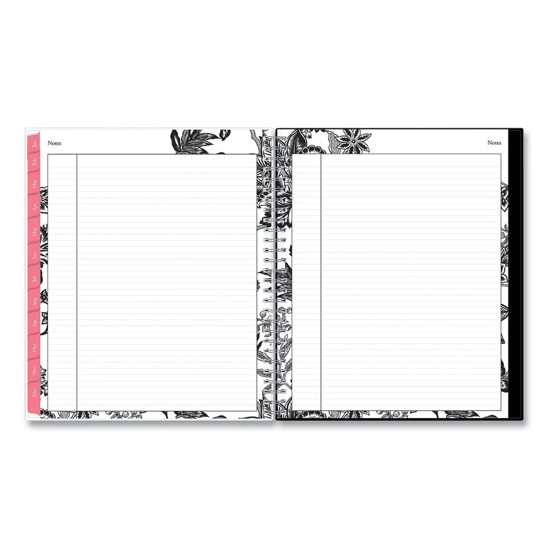 Blue Sky Analeis Monthly Planner, Analeis Floral Artwork, 10 x 8, White/Black/Coral Cover, 12-Month (Jan to Dec): 2023