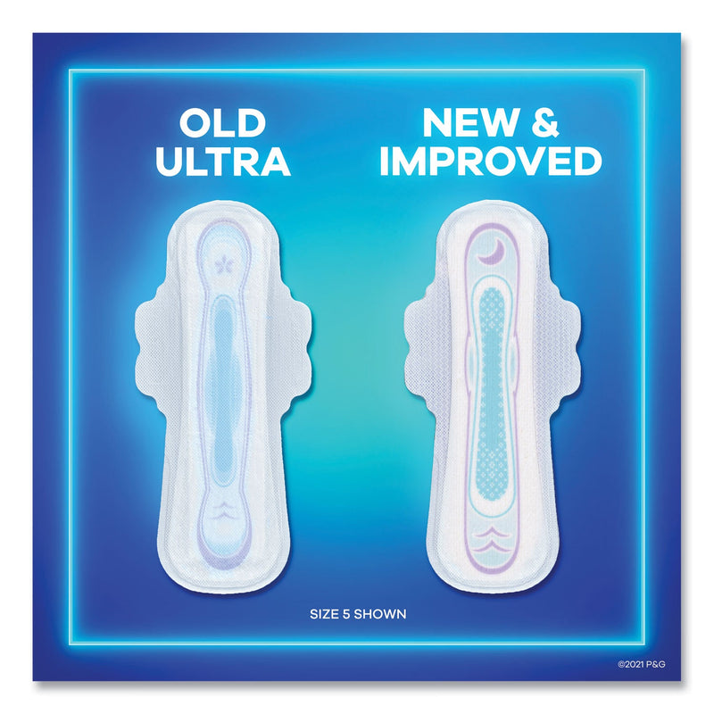 Always Ultra Thin Overnight Pads with Wings, 36/Pack, 6 Packs/Carton