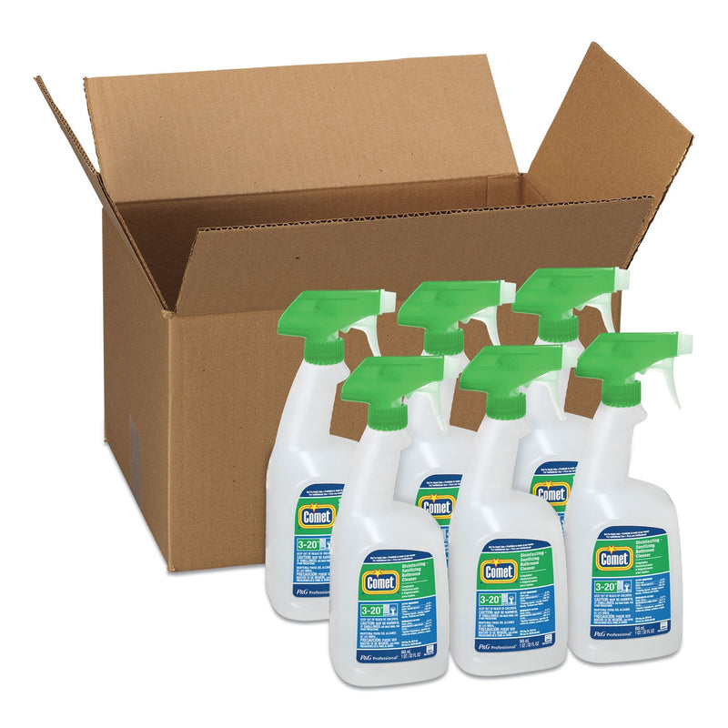 Comet Disinfecting-Sanitizing Bathroom Cleaner, 32 oz Trigger Spray Bottle, 6/Carton