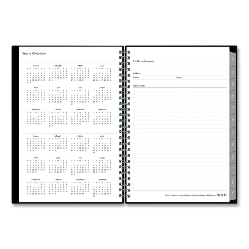 Blue Sky Enterprise Monthly Planner, Enterprise Formatting, 11.88 x 7.88, Black Cover, 12-Month (Jan to Dec): 2023