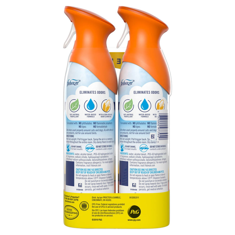 Febreze AIR, Hawaiian Aloha, 8.8 oz Aerosol Spray, 2/Pack