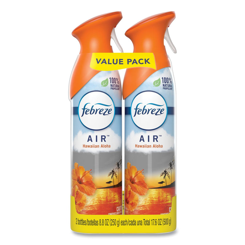 Febreze AIR, Hawaiian Aloha, 8.8 oz Aerosol Spray, 2/Pack, 6 Packs/Carton