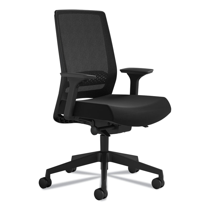 Safco Medina Deluxe Task Chair, Supports Up to 275 lb, 18" to 22" Seat Height, Black