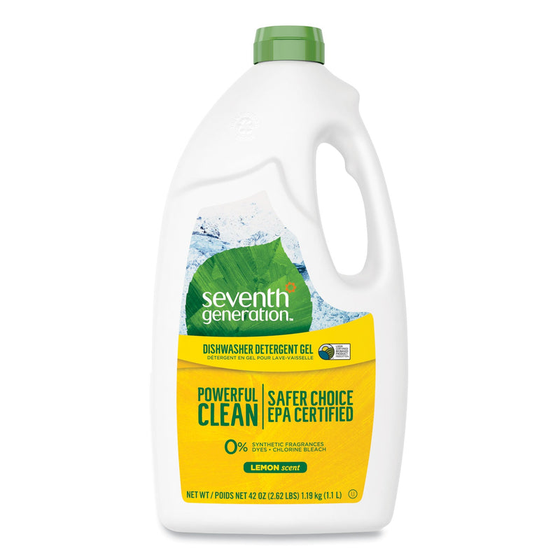 Seventh Generation Natural Automatic Dishwasher Gel, Lemon, 42 oz Bottle, 6/Carton