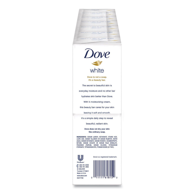 Dove White Beauty Bar, Light Scent, 3.75 oz, 72/Carton