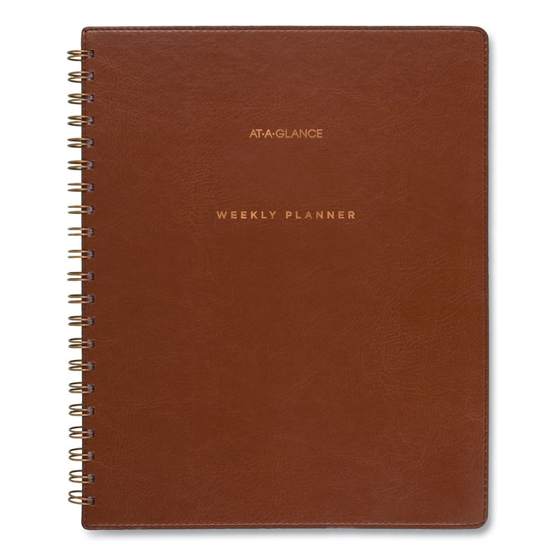 AT-A-GLANCE Signature Collection Academic Weekly/Monthly Planners, 11.5 x 8, Distressed Brown Cover, 13-Month (July-July): 2022-2023
