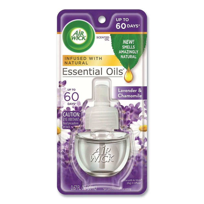 Air Wick Scented Oil Refill, Lavender and Chamomile, 0.67 oz, 8/Carton
