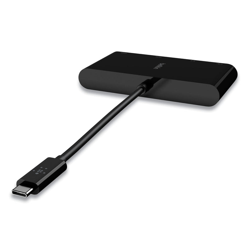 Belkin USB-C Multimedia Adapter, HDMI/Ethernet/USB-A/USB-C/VGA, 4.33", Black