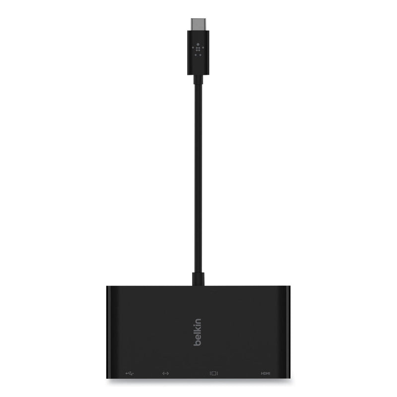 Belkin USB-C Multimedia Adapter, HDMI/Ethernet/USB-A/USB-C/VGA, 4.33", Black