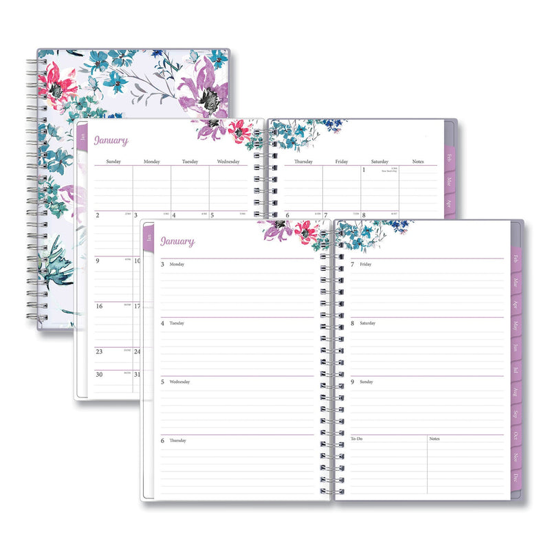 Blue Sky Laila Create-Your-Own Cover Weekly/Monthly Planner, Wildflower Artwork, 8 x 5, Purple/Blue/Pink, 12-Month (Jan-Dec): 2023
