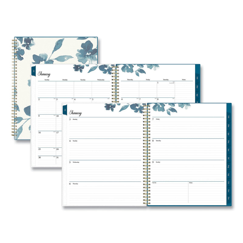 Blue Sky Bakah Blue Weekly/Monthly Planner, Bakah Blue Floral Artwork, 11 x 8.5, Blue/White Cover, 12-Month (Jan to Dec): 2023